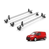 Rhino Roof Rack for Ford Transit Connect (2013-2024) 3x Steel Roof Bars [Only Suitable for Long (L2) Wheelbase Models] - Kammbar Fleet - TA3FL