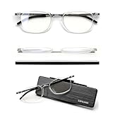 [スリムグラス] 老眼鏡 おしゃれ メンズ ブルーライトカット 超薄型 コンパクト 度数 1.0 SL-R51