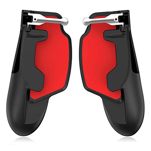 MIGOBI 荒野行動 Mobile コントローラー ゲームパッド 引き金式高速射撃ボタン 高感度 高精度 射撃ボタン ゲーム体験 使用簡単 人間工学設計 エイムアシスト スプリング伸縮 ソフトスポンジ防護 ロールオーバボタン iphone ipad用ゲームパッドセット レッド