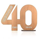 Giftota - 2023 Holz-Schild Gästebuch - Gästebuch Geburtstag 40 Holz - 40 Geburtstag Jubiläum - Deko Zahlen 40 Jahre mit Jahreszahlen - Geschenk für 40 Jahre Mann Frau - 1983-2023(40th)