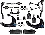 16 Pc Rear & Front Suspension Kit Tie Rod Linkages Upper Control Arms with Ball Joints Sway Bars Upper Shock Mount Bushing Bellow Boots