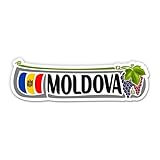Squiddy Moldova Country Flag Travel Souvenir - Vinyl Sticker Decal for Phone, Laptop, Water Bottle (3.5" Wide)