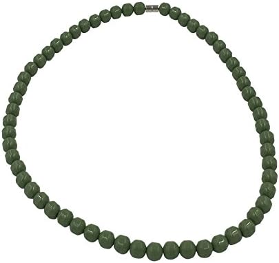 Power IonicsHandmade Natural Stone Choker Necklace for women and Men, Green Tourmaline 8mm Beads, Stretchable 50cm Magnetic Clasp