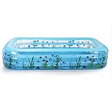 Tamaño: 305 x 183 x 51 cm. Piscina grande bajo el agua de color azul rectangular para niños de adultos familiares, 305 x 183 x 51 cm