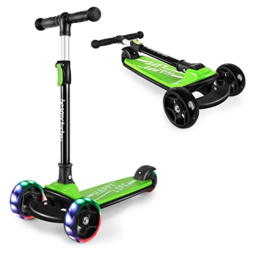 besrey Scooter Kinder Roller, der sichere Premium Dreiradscooter mit PU LED Leuchtenden Räder, Faltbarer Höhenverstellbarer KinderRoller, Leicht Belastbarkeit bis 50 kg, ab Kleinkind Junge Mädchen Cover