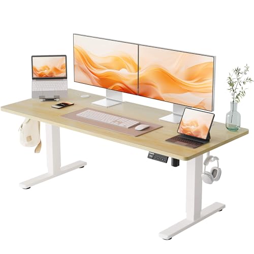 Amazon | YIHAYO ローデスク 高さ46-72cm 昇降デスク 幅140cm 奥行き