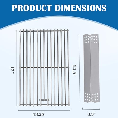 Image of SafBbcue Grill Parts Kit for Home Depot Nexgrill 4 burner 720-0830H 720-0830A 720-0783E 720-0783C Replacement Parts for Expert Grill 720-0789H Stainless Steel Heat Plates & Cooking Grates for Nexgrill