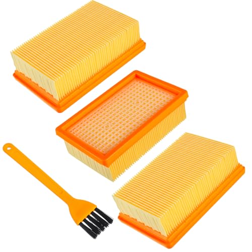 HUAREW 3 filtros para aspiradora Karcher WD4 WD5 WD6 MV4 MV5 MV6, filtros planos para alérgicos contra polvo fino y olores