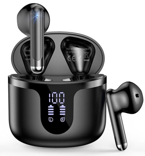 BHNYBWUL Wireless Earbuds, Bluetooth Headphones 5.4 Stereo 50 Hour Playback Ear Buds with LED...