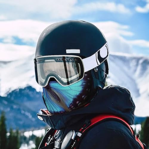 Balaclava para Hombres Máscara de Esquí Azul Mariposa para Invierno Cubrebocas para Ciclismo miniatura 5