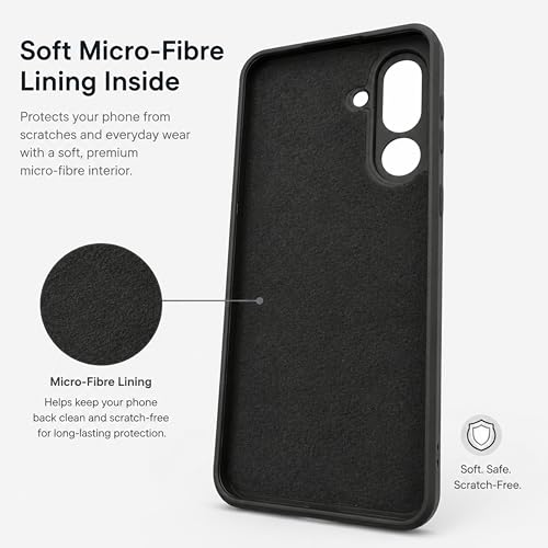 Image of SBMS Silicone Back Cover Case for Samsung Galaxy M56 5G / F56 5G | Soft Micro-Fibre Lining Inside | Magsafe Print On Back Side Camera Protection Bump | Shockproof Case Galaxy M56 5G (Black)