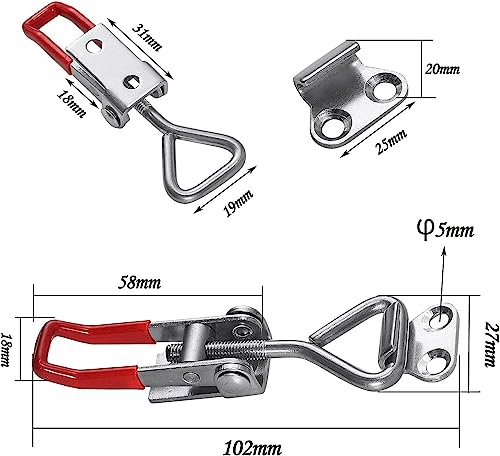 10 Stück Spannverschluss, Kistenverschluss Spannverschluss, Hebel Verschluss Hebel Kistenverschluss Eckbefestigung Sicherheitsschnalle Türriegel für Kisten Schrank Schublade Tür Fenster 100 kg