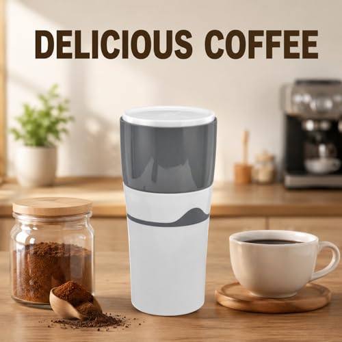 Machine à café filtre portable design compact et finitions gris blanc - 6