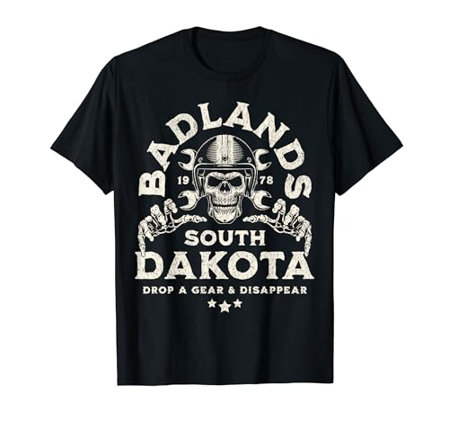 Badlands South Dakota Motociclista Rider Trail Camiseta
