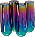 Circleware Rainbow Fusion Luster Champagne Flutes Stemless Wine Glasses, Set of 4, Party Entertainment Dining Beverage Drinking Glassware Cups for Water, Liquor, Whiskey, Juice, Decor Gifts, 10.5 oz