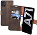 Produktbild Suncase Book-Style Hülle kompatibel mit Samsung Galaxy A71 Leder Tasche (Slim-Fit) Lederhülle Handytasche Schutzhülle Case mit 3 Kartenfächer in antik-braun