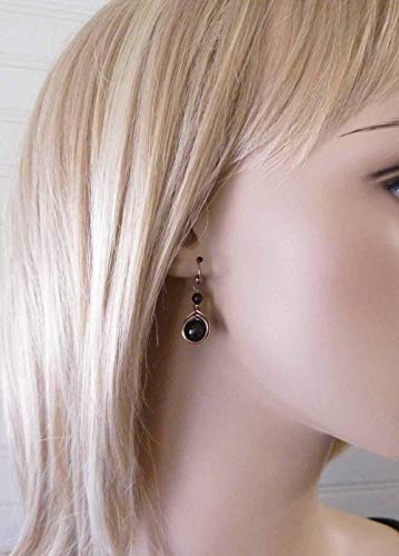 Handcrafted-Solid-Copper-Earrings-with-Black-Onyx-Gemstone-Antiqued-Copper-1-drop