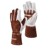 YESWELDER 12 Inches 482℉ Grain Leather TIG Specific Welding Gloves Heat/Fire Resistant Gloves for We