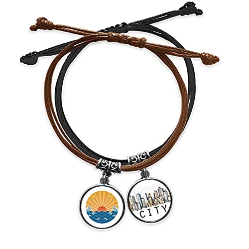 Bracelet corde de mer main chaîne en cuir ajustable pour homme et femme