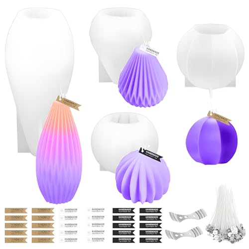 DIY Kerzenform Set Aus Silikon - 2 Formen Mit Zubehör Für Selbstgemachte Duftkerzen, Weihnachtsdekoration & Seifenherstellung