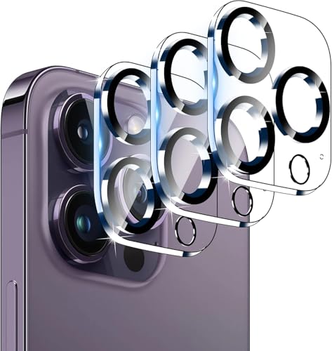 Image of Camera Lens Protector Compatible with iPhone 14 Pro (Pack of 3) | 9H Tempered Glass Camera Lens Guard | Scratch Resistant | HD Clear | Anti-Fingerprint | Easy Installation | Bubble Free