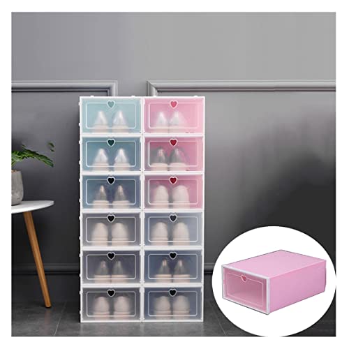 Étui à chaussures empilable transparent et rigide lot de 33 rose - 2