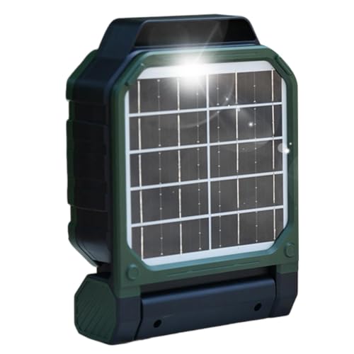 Ventilador solar exterior con temporizador y luz LED de 4 velocidades para camping 2