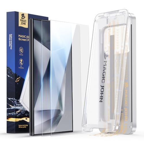MAGIC JOHN 3rd Gen Upgraded for Samsung Galaxy S24Ultra Screen Protector 6.8 Inch HD Clear Shatterproof Tempered Film Auto Dust-Elimination Bubble Free Easy Installation 2 Pack