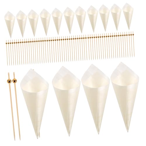 Alipis 1Set Disposable Appetizer Wood Cones Set Charcuterie Ice Cream Cones Cocktail Picks for Tropical Party Supplies for Gatherings Versatile Serving Options
