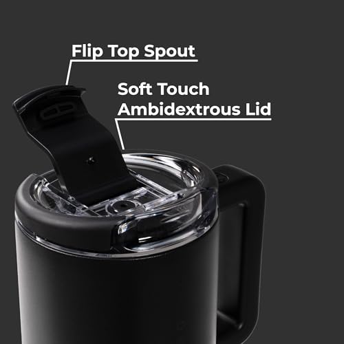HydroJug Coffee Traveler 20 oz - Leak-Resistant, Ceramic-Lined Insulated Travel Coffee Mug for Hot or Cold Drinks with Flip Lid & Handle, Dishwasher Safe Coffee Tumbler, Black #3