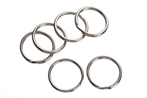 Darice 48 Piece Nickel Plated Split Ring, 25 mm