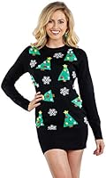 Tipsy Elves Women's Pom-Pom Ornament Tree Dress - Christmas Tree Sweater Dress