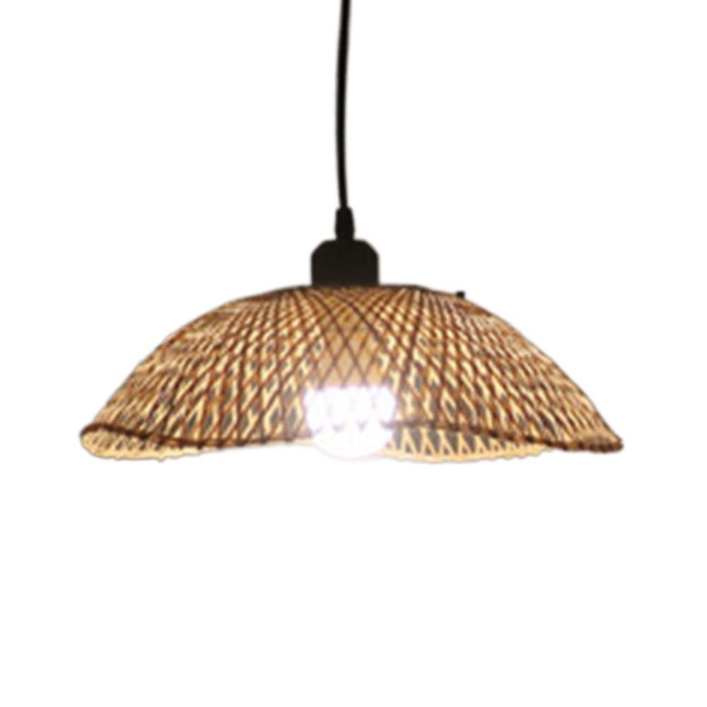 Abat-jour en bambou et osier luminaire de plafond suspendu culot E27
