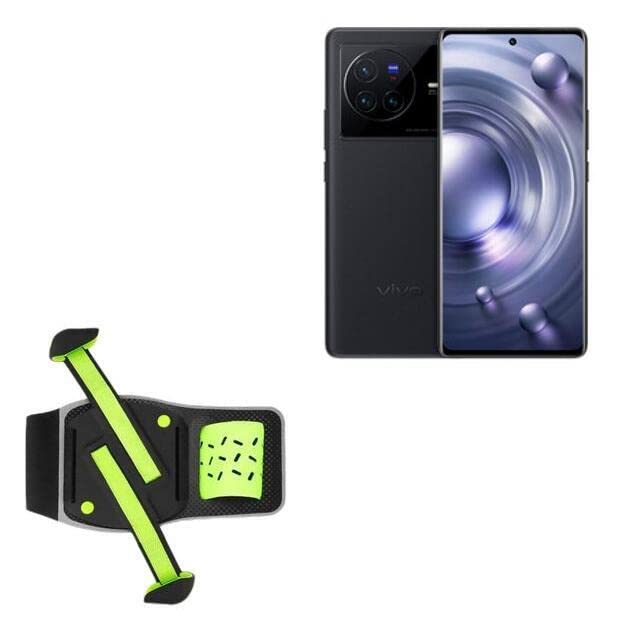 BoxWave Holster Compatible with vivo X80 Pro - FlexSport Armband, Adjustable Armband for Workout and Running - Stark Green