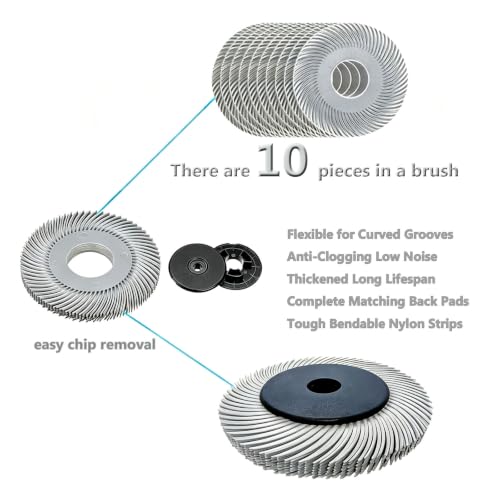 Image of Radial Bristle Brush, 6 in x 1 /2 in x 1 in, 5000#, 1SET,Ten Single piece with Adapter