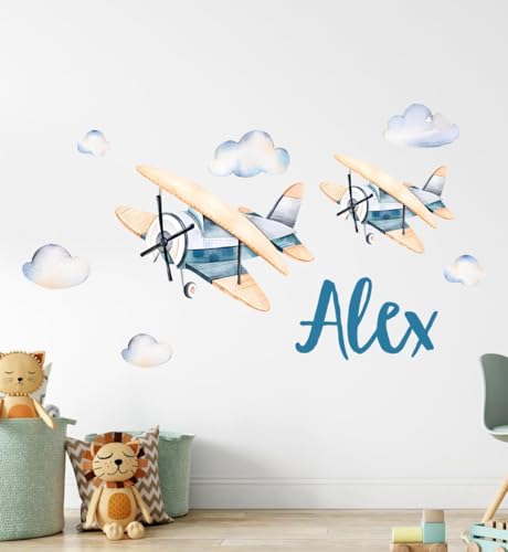Vinilo Decorativo Aviones Acuarela Personalizado miniatura 3