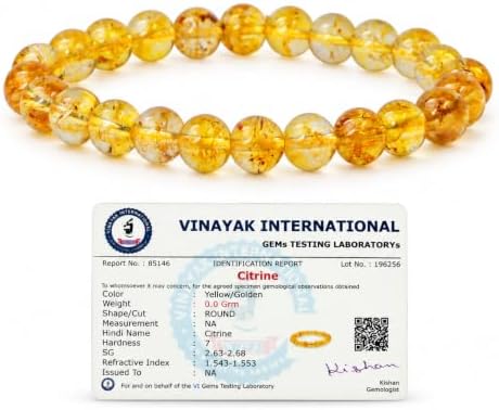 Reiki Crystal Products Natural Natural Crystal Stone 8 mm Round Bead Bracelet for Men & Women | Positive Energy, Balance & Well-Being Crystal Bracelet