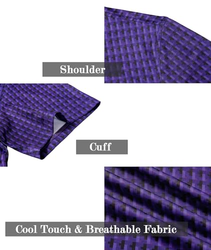 Image of ZITY Men's Golf Shirts Short Sleeve Print Patterns Casual Collared Polo