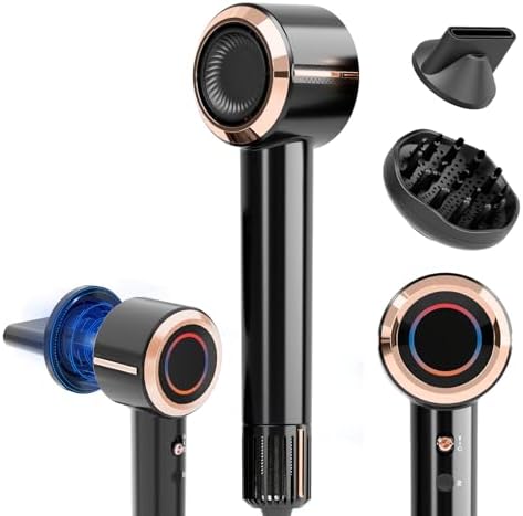 CINOSTAR Hair Dryer, Fast Drying Blow Dryer with Diffuser, with 110, 000RPM Brushless Motor&Ionic Technology No Heat Damage, Lightweight for Women and Travel, Low Noise, Black Rose Gold