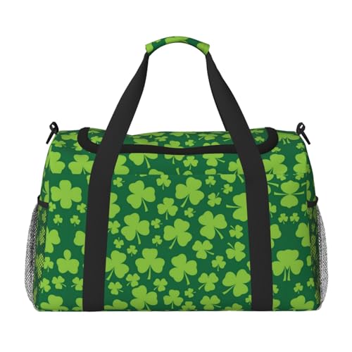 Duffle Bag For Travel Shamrock Clovers Travel Bag Carry On Bag For Womens Mens Gym Weekender Overnight Trips