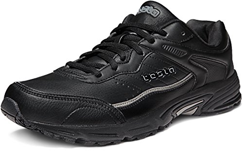 TSLA Men's Boost Running Walking Sneakers Performance Shoes, Cross Trainer(l610) - Black, 9.5