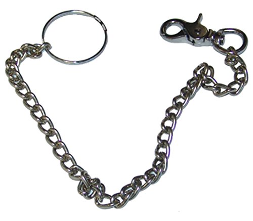 McKay Secure 18-Inch Chrome Chain with Lobster Clasp & 2-Inch Key Ring for Wallet, Keys, Purse, Handbag, Travel