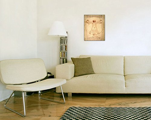 1art1 Leinwandbild – Leonardo Da Vinci „Vitruvianischer Mann“, 50x40 Cm, Auf Keilrahmen