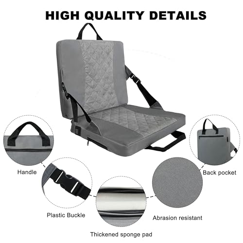 MYDAYS OUTDOOR Foldable Heated Stadium Seats for Bleachers,Heated Seat Cushion,Portable Heated Seat Pad,USB Powered Great for Outdoor Sports,Camping,Concerts (Grey) by MYDAYS OUTDOOR - Image 3