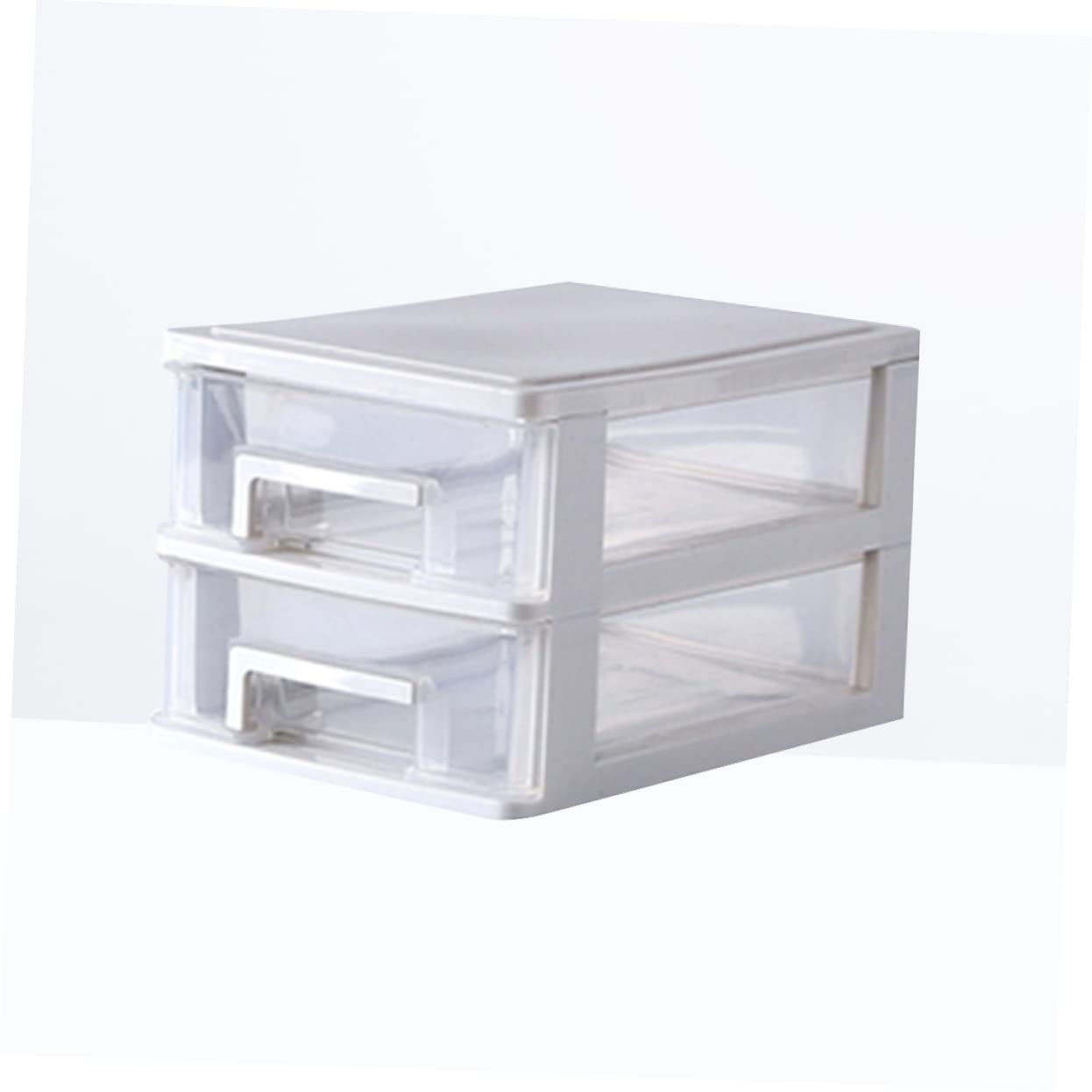 minkissy Transparente Aufbewahrungsbox mit 2 Schubladen aus Leichtem Pp Kunststoff Praktischer Organizer für Schreibtisch und Büro zur Übersichtlichen Aufbewahrung von Kleinteilen
