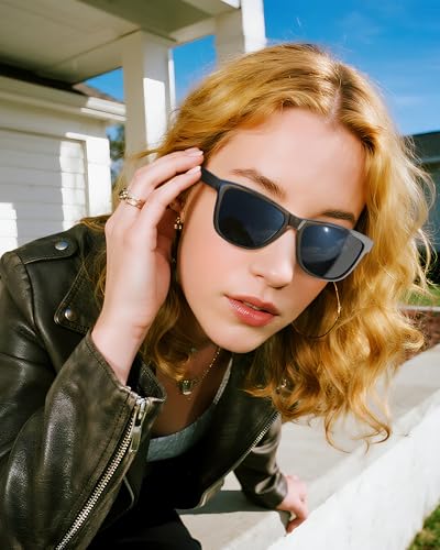 Polarized Sunglasses for Women Men ： Retro Square Frame, UV400 Protection, Lightweight Shades for Driving, Travel3