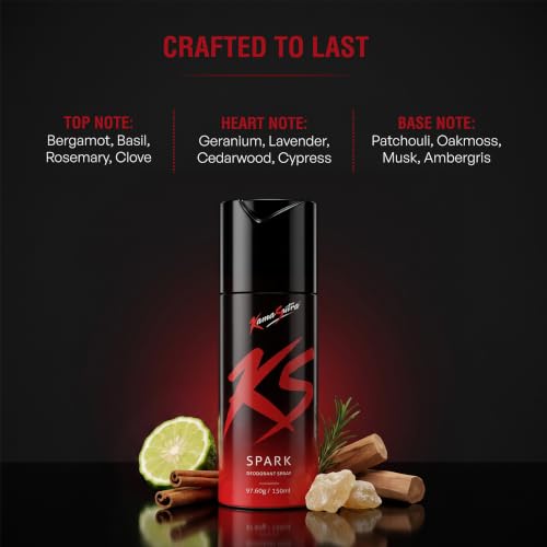 KAMA SUTRA Store KAMA SUTRA Spark Deodorant Spray for Men, 220 ml - Image 4
