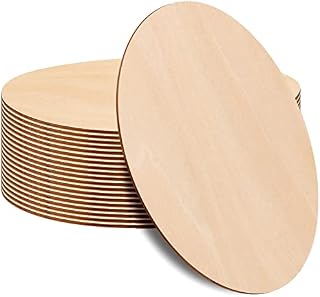 PINGEUI 20 Pieces 30cm Unfinished Wooden Circles, 0.25cm Thick Blank Round Wooden Discs, Wood Rounds Wooden Cutouts for Crafts, Sign Plaque, Home Decoration, Christmas Ornaments