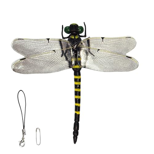 虫除け トンボ模型 12cm 本物そっくり 蜂よけ・虫よけ PVC素材 室内外兼用 装飾・アウトドア・釣り・キャンプ・登山・ベランダ・衣類取り付け対応 (1PCS)