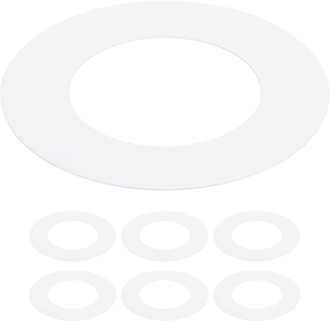 Goof Trim Ring, 6 Pack 5.9-Inch x 8-Inch (ID x OD) for Recessed Can Downlights for Ceiling Light Fixtures, Matte White, Steel Construction